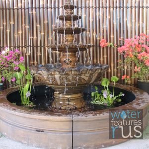 Monaco Fountain with Pond Rust